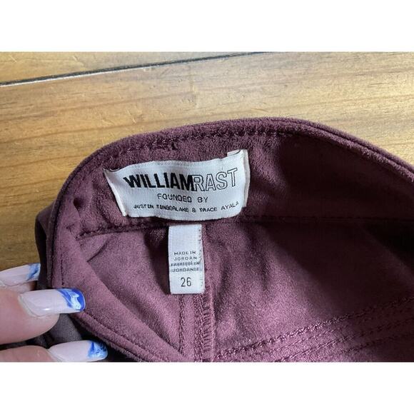 William Rast Maroon Skinny Suede Pants Women’s Size 26 - Picture 5 of 10